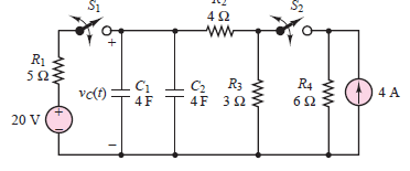 S1
4Ω
R1
50
C1
vc() =
R4
4 A
4F
4F 32
20 V
