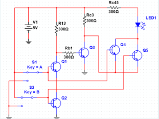 V1
-5V
$1
Key=A
$2
Key B
R12
3000
Rb1
ww
30002
Q1
Q2
Rc3
3000
Q3
Rc45
www
3000
Q4
LED1
Q5