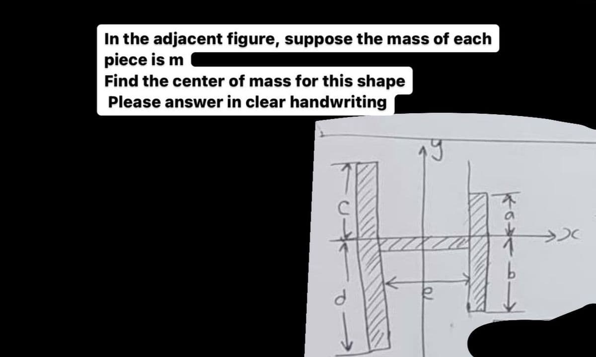 In the adjacent figure, suppose the mass of each
piece is m
Find the center of mass for this shape
Please answer in clear handwriting
R
X