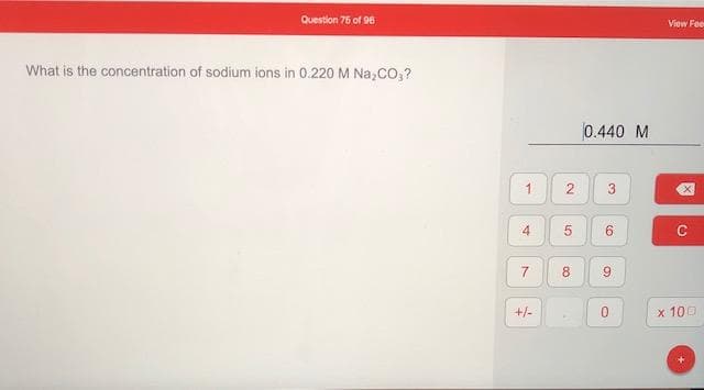 What is the concentration of sodium ions in 0.220 M Na,CO,?
