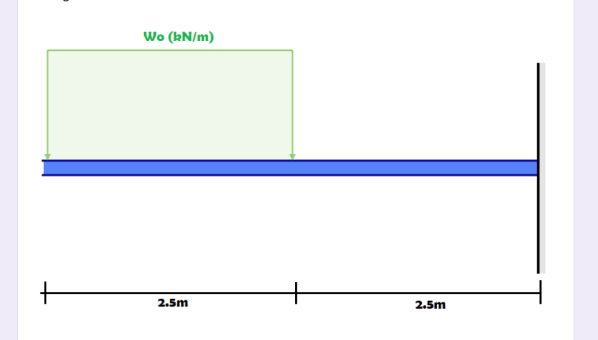 Wo (kN/m)
2.5m
2.5m
