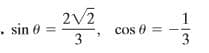 1
- sin
sin 0 =
3
cos 0 =
3
