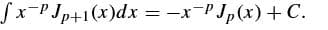 Sx-PJp+1(x)dx% =-x-PJp(x)+C.
