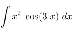 x² cos(3 x) dx
