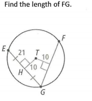 Find the length of FG.
E
21 T
10
10
G
