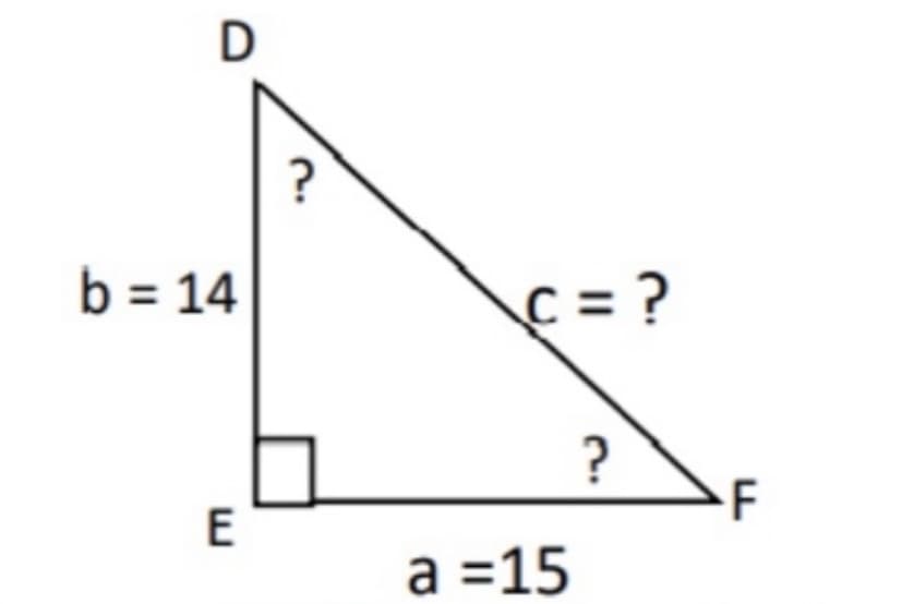 D
?
b = 14
c = ?
F
а 315
