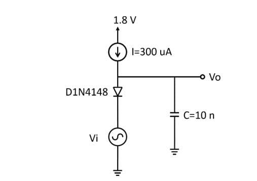 1.8 V
I=300 uA
o Vo
DIN4148 모
C=10 n
Vi
