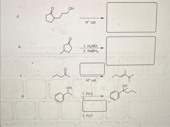 OH
d.
H* cat
1. H2NET
2. NaBH4
е.
f.
H* cat
OH
OH
1. РСС
2.
3. Нао
