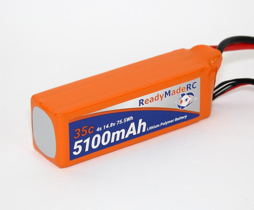 ReadyMadeRC
35c
5100mAh.
4s 14.8v 75.5Wh
Lithium Polymer Battery
