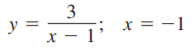 3
x = -1
y =
x – 1°
