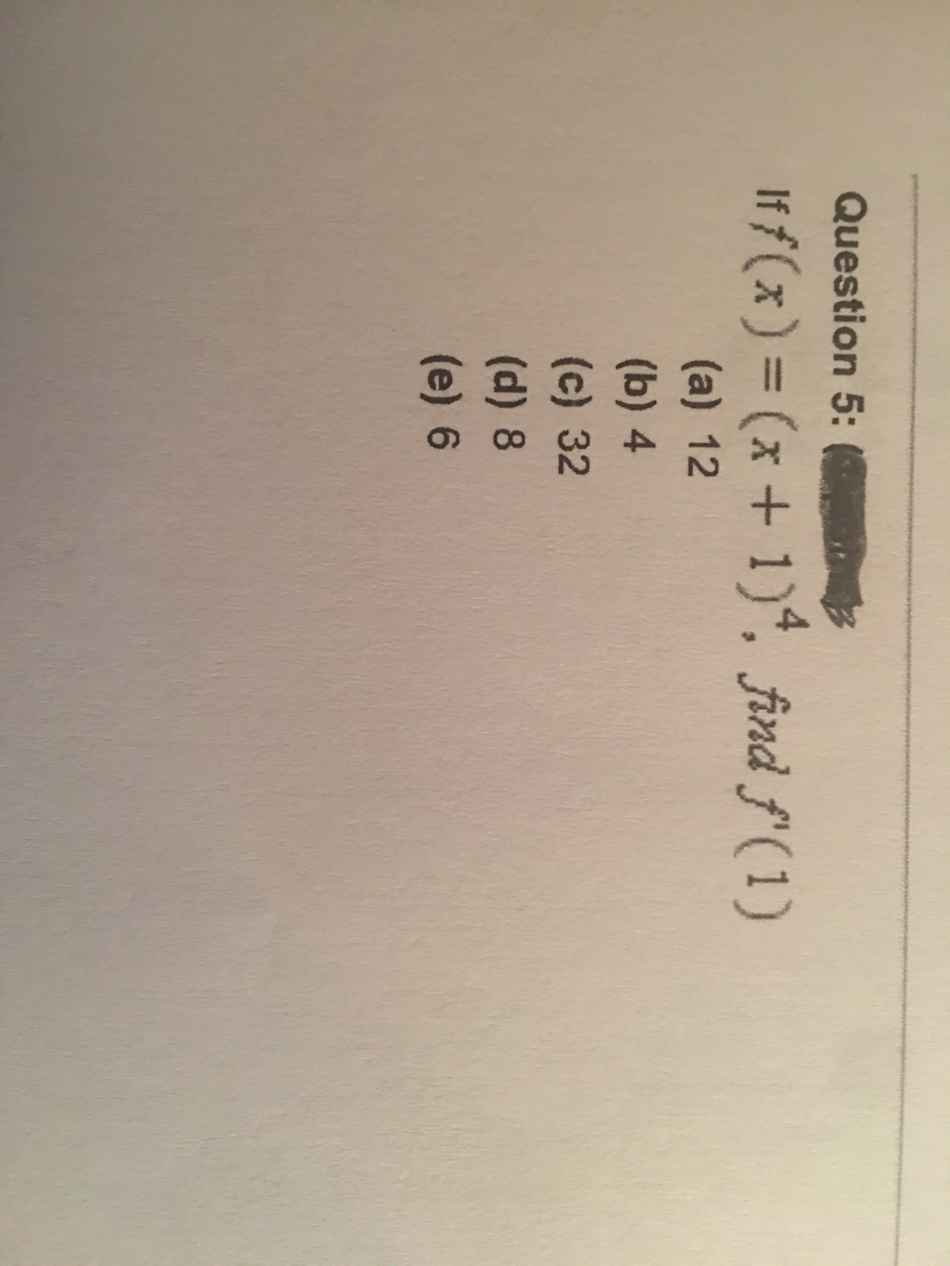 If f(x) = (x+ 1). find f'(1)
