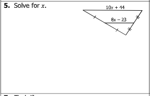 5. Solve for x.
10x + 14
&x - 23
