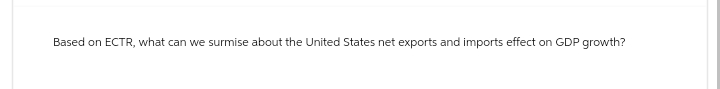 Based on ECTR, what can we surmise about the United States net exports and imports effect on GDP growth?