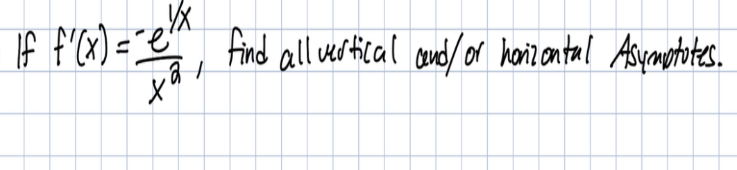 If f"(x) =? find all wertical eud or haril antal Aspemetotes.
