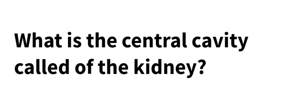 What is the central cavity
called of the kidney?