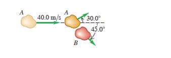 A
40.0 m/s
30.0°
45.0°
B
