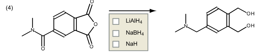 (4)
он
LIAIH4
он
NaBH4
NaH
