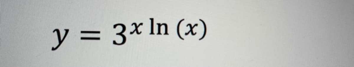 y = 3x In (x)
