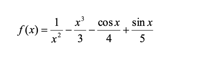 3
sin x
1
f(x) =
cOs x
+
4 5
2
3
