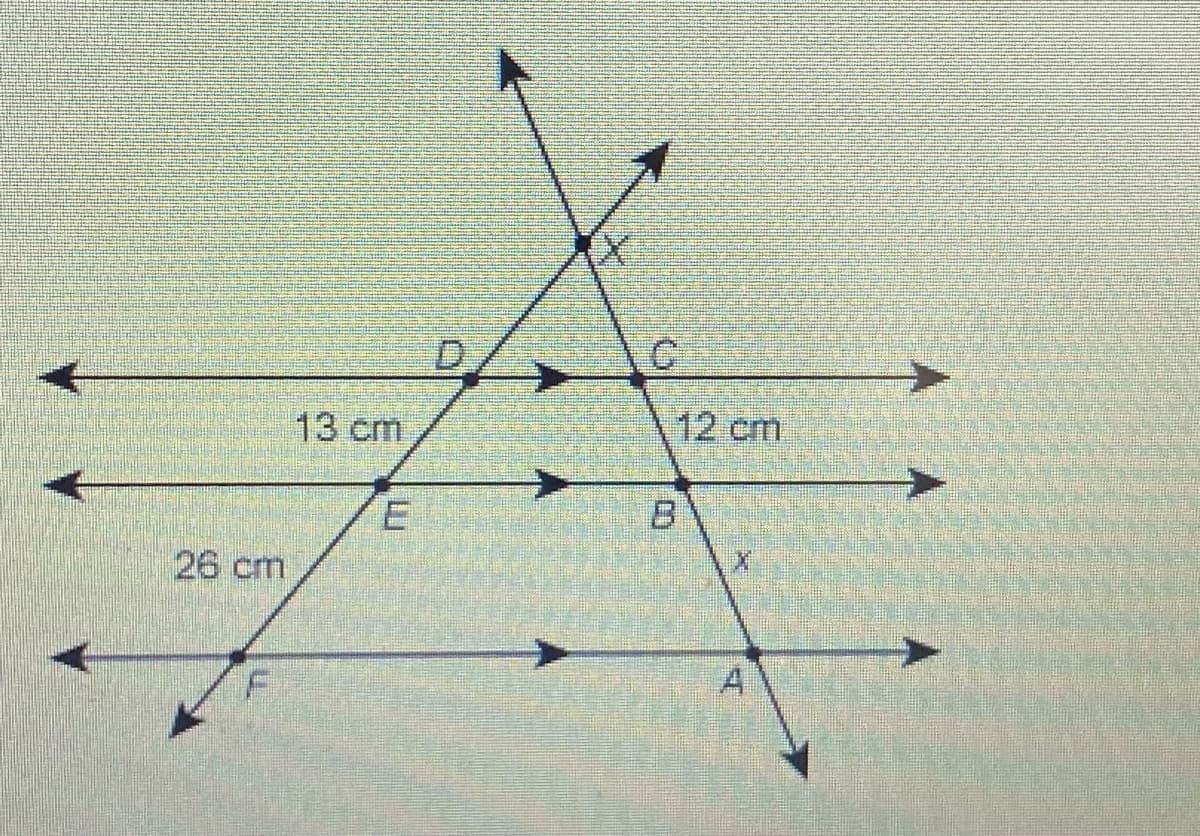 X)
13 cm
12 cm
26 cm
A
