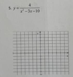 4
5. y =
x - 3x-10
