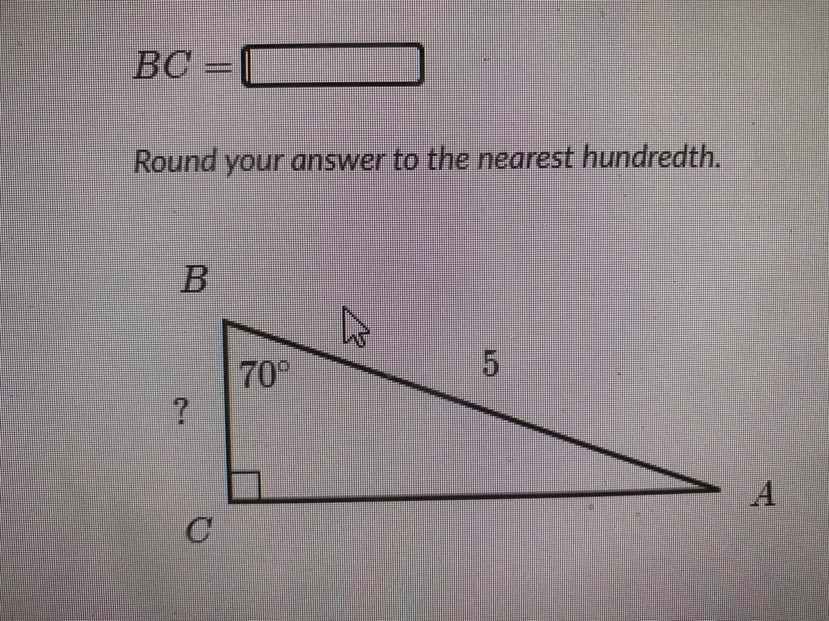 BC =
Round your answer to the nearest hundredth.
70
A
