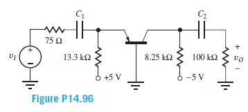 75 2
13.3 k2
8.25 k2
100 k2
+5 V
-5 V
Figure P14.96
