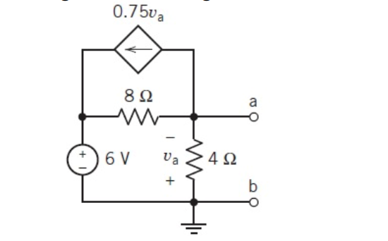 0.75va
8Ω
a
6 V
Va
4Ω
+
