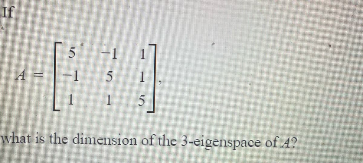 If
what is the dimension of the 3-eigenspace of A?
