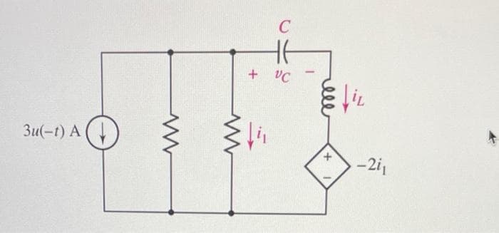 3u(-t) A
www
C
+ VC
-
Efic
+1
-21₁