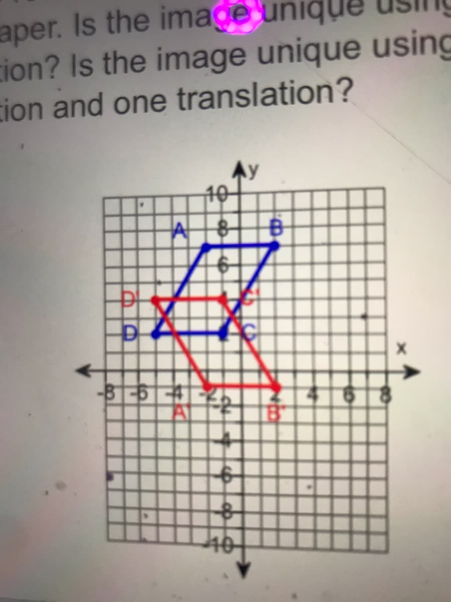 aper. Is the image
tion? Is the image unique using
cion and one translation?
10
-B1-6 4
40
