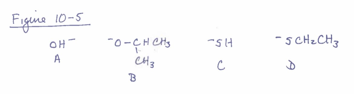 Figene
10-5
он-
A
TO-CHCHS
СН3
B
-SH
с
-SCH ₂ CH 3