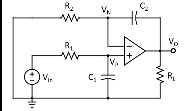 R2
C2
VN
Vo
R1
+
Vp
RL
+
Vin
