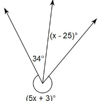 (х- 25)°
34°
(5х + 3)°
