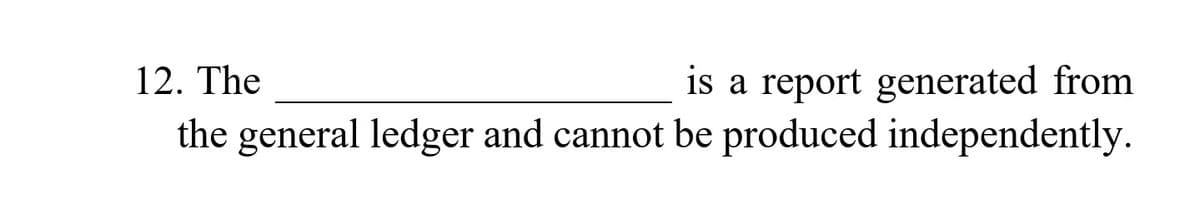 is a report generated from
the general ledger and cannot be produced independently.
12. The
