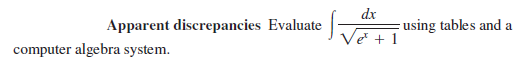 dx
Apparent discrepancies Evaluate
using tables and a
Ve + 1
computer algebra system.
