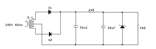 Di
240
5:1,
240V 60HZ
50UF
30UF
560
D2
