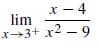 х
lim
x-3+ x
2 - 9

