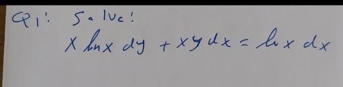 Pi: Salve!
X bnx dy t xy dx= lex dx
