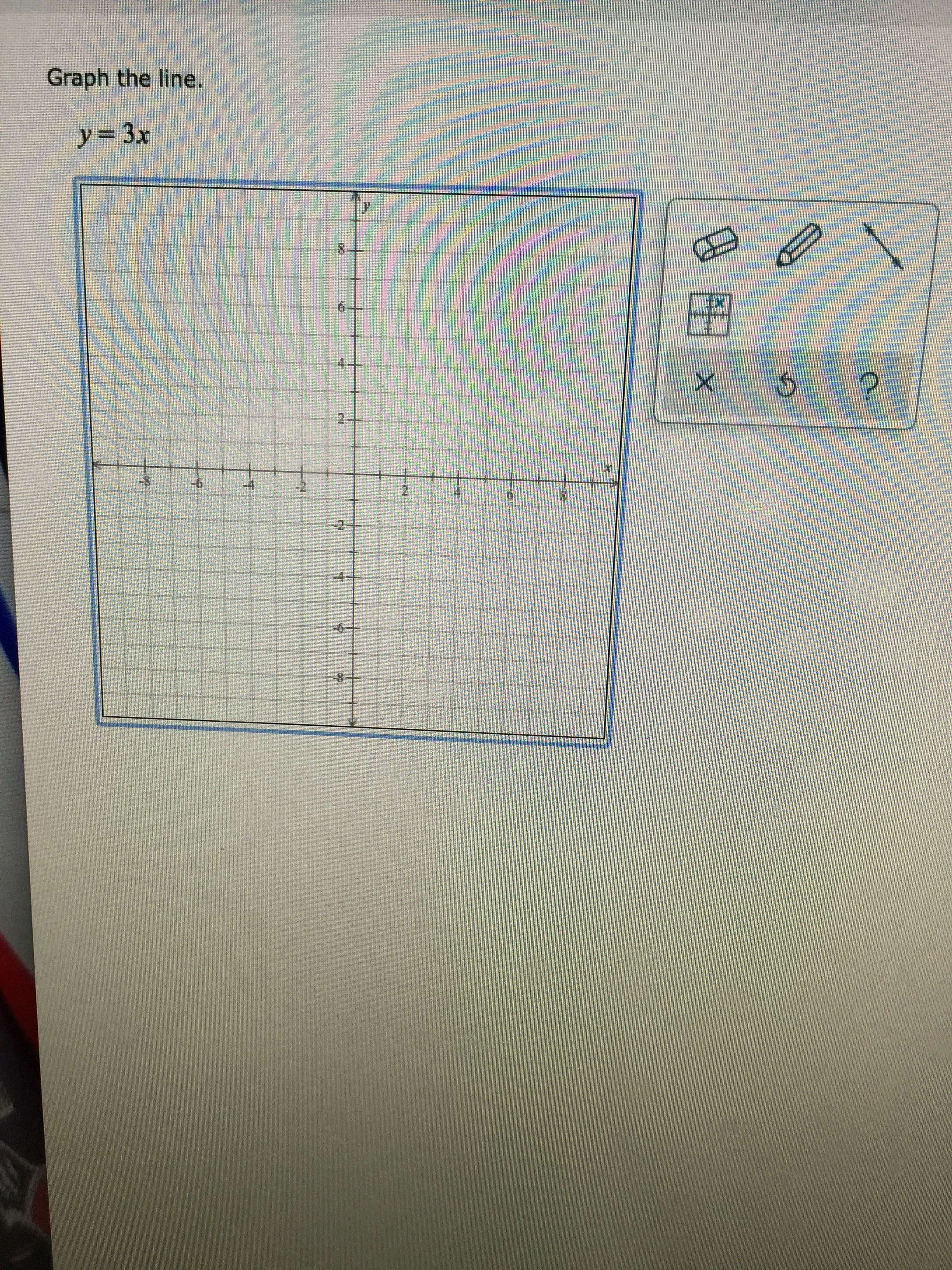 Graph the line.
y=3x
-2
-6
