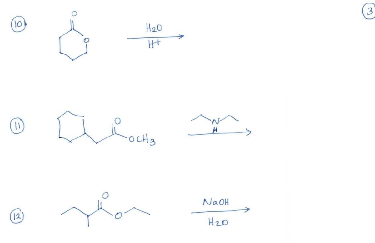 (10)
(12)
H₂0
H+
одосна
3
NaOH
H₂0
3