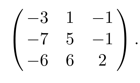 -3 1 -]
−1
-7 5
-6
6
2
9-