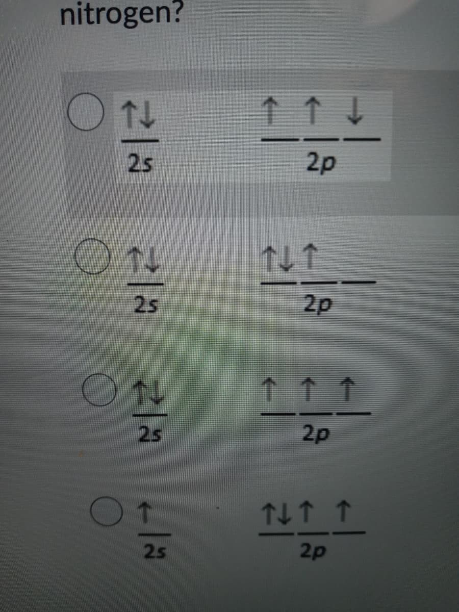 nitrogen?
25
2p
25
2p
↑ ↑ ↑
25
2p
25
2p
