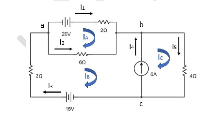 a
b
20
20V
IA
l2
14
Is
Ic
60
6A
30
IB
40
I3
15V
