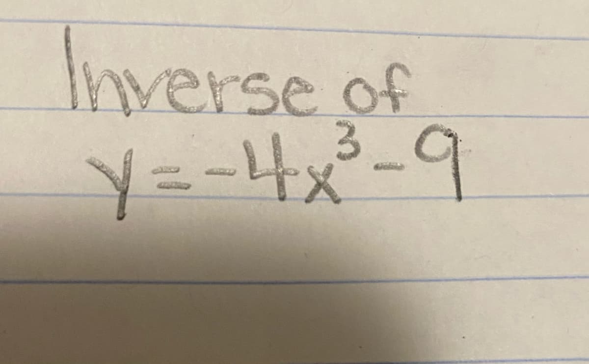 Inverse of
3_9
Y=-4x²-9
