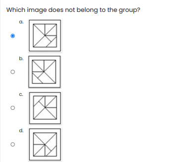 Which image does not belong to the group?
a.
C.
d.
b.
