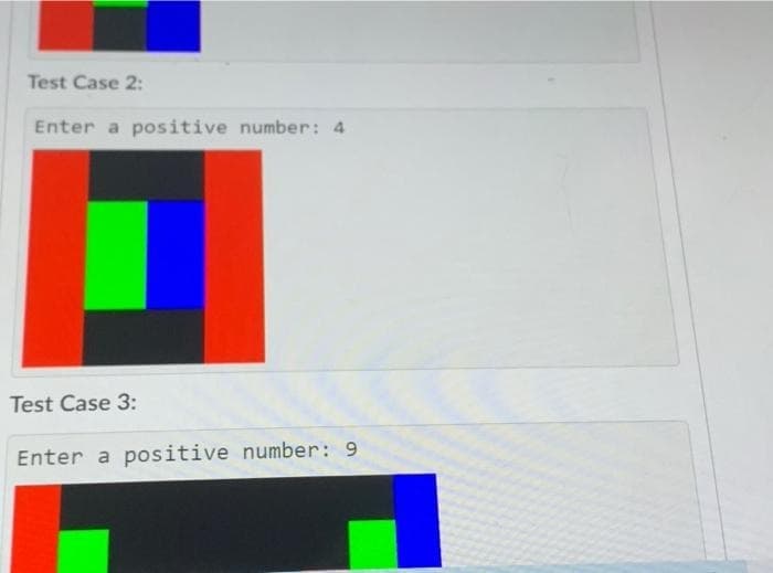 Test Case 2:
Enter a positive number: 4
Test Case 3:
Enter a positive number: 9