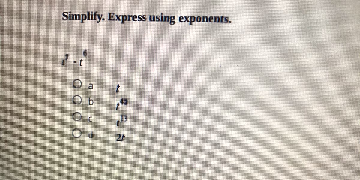 Simplify. Express using exponents.
2)
