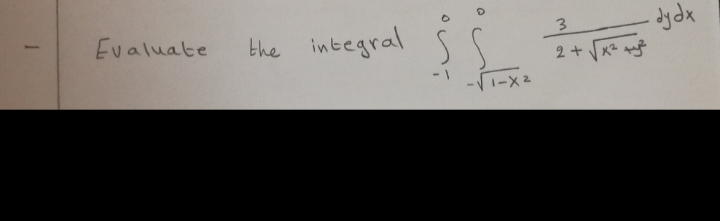 Evaluate
the integral
dydx
3.
s S
2+ K2
1-X 2
