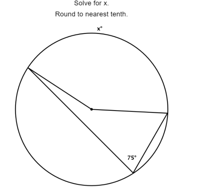 Solve for x.
Round to nearest tenth.
x°
75°
